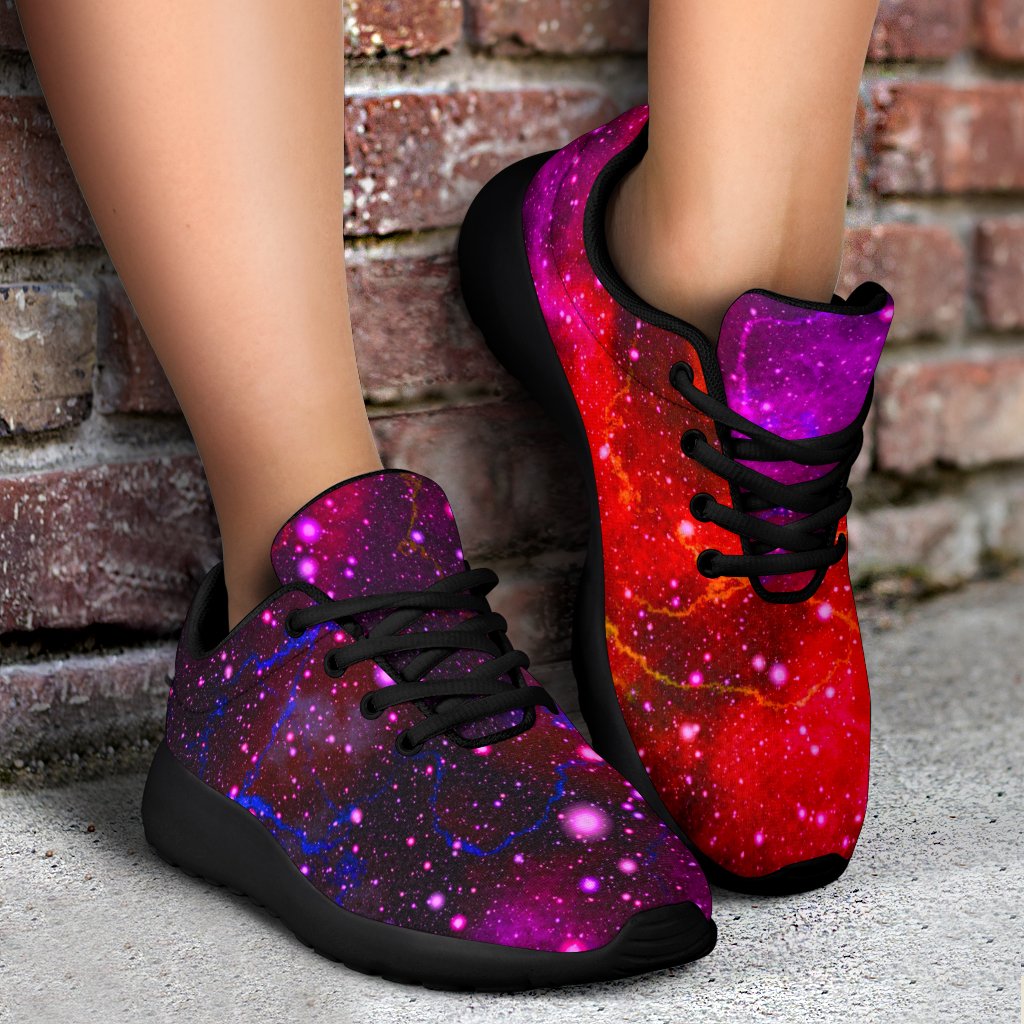 Purple Dark Galaxy Space Print Sport Shoes GearFrost