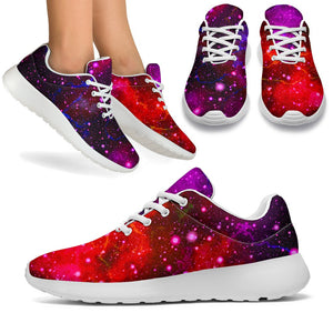 Purple Dark Galaxy Space Print Sport Shoes GearFrost