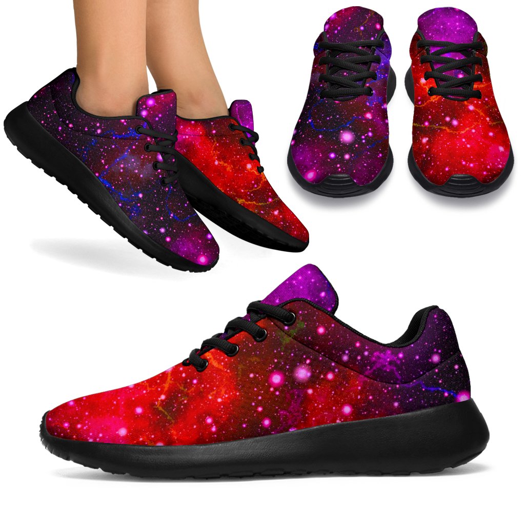 Purple Dark Galaxy Space Print Sport Shoes GearFrost