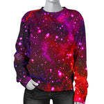 Purple Dark Galaxy Space Print Women's Crewneck Sweatshirt GearFrost