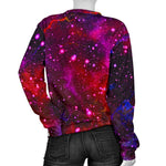 Purple Dark Galaxy Space Print Women's Crewneck Sweatshirt GearFrost