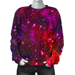 Purple Dark Galaxy Space Print Women's Crewneck Sweatshirt GearFrost