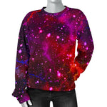 Purple Dark Galaxy Space Print Women's Crewneck Sweatshirt GearFrost