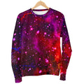 Purple Dark Galaxy Space Print Women's Crewneck Sweatshirt