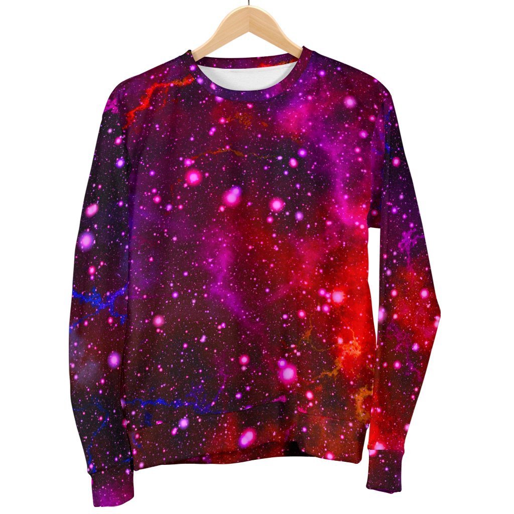 Purple Dark Galaxy Space Print Women's Crewneck Sweatshirt GearFrost
