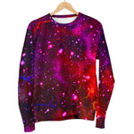 Purple Dark Galaxy Space Print Women's Crewneck Sweatshirt GearFrost