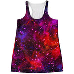 Purple Dark Galaxy Space Print Women's Racerback Tank Top
