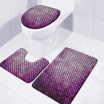 Purple Disco Lights Pattern Print 3 Piece Bath Mat Set