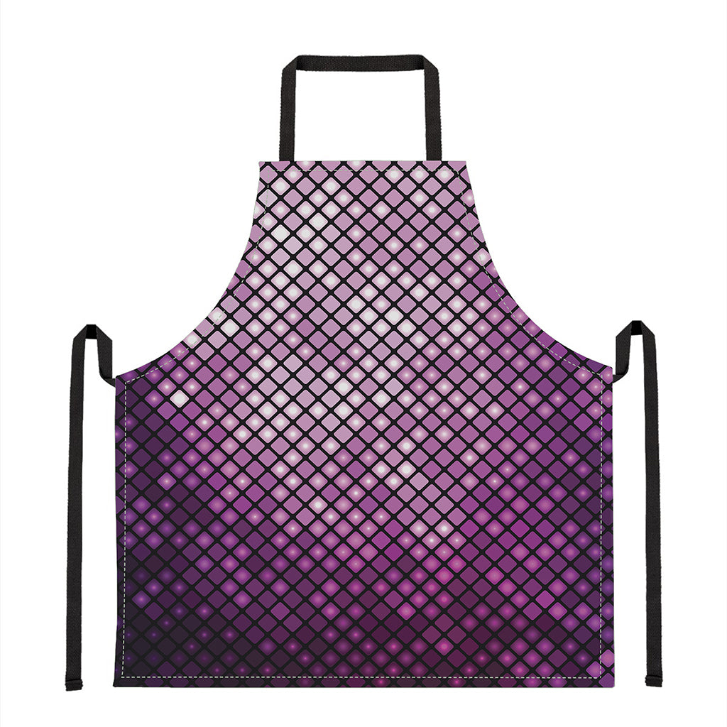 Purple Disco Lights Pattern Print Apron