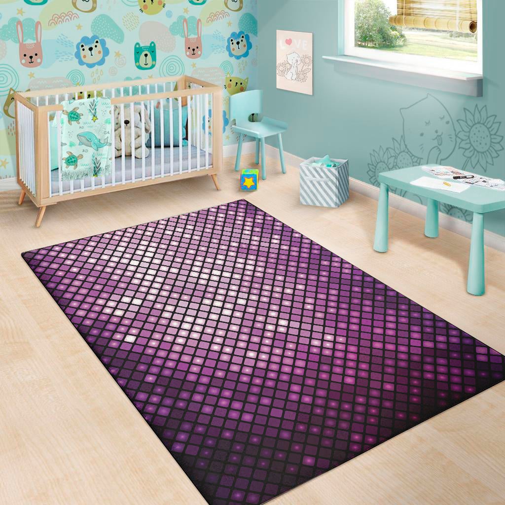 Purple Disco Lights Pattern Print Area Rug