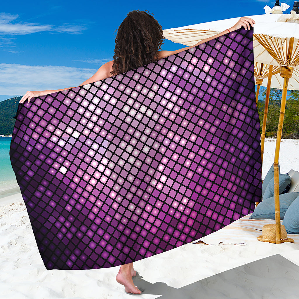 Purple Disco Lights Pattern Print Beach Sarong Wrap