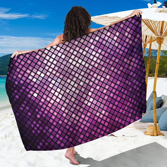 Purple Disco Lights Pattern Print Beach Sarong Wrap