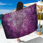Purple Disco Lights Pattern Print Beach Sarong Wrap
