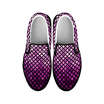 Purple Disco Lights Pattern Print Black Slip On Shoes