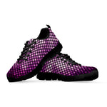 Purple Disco Lights Pattern Print Black Sneakers