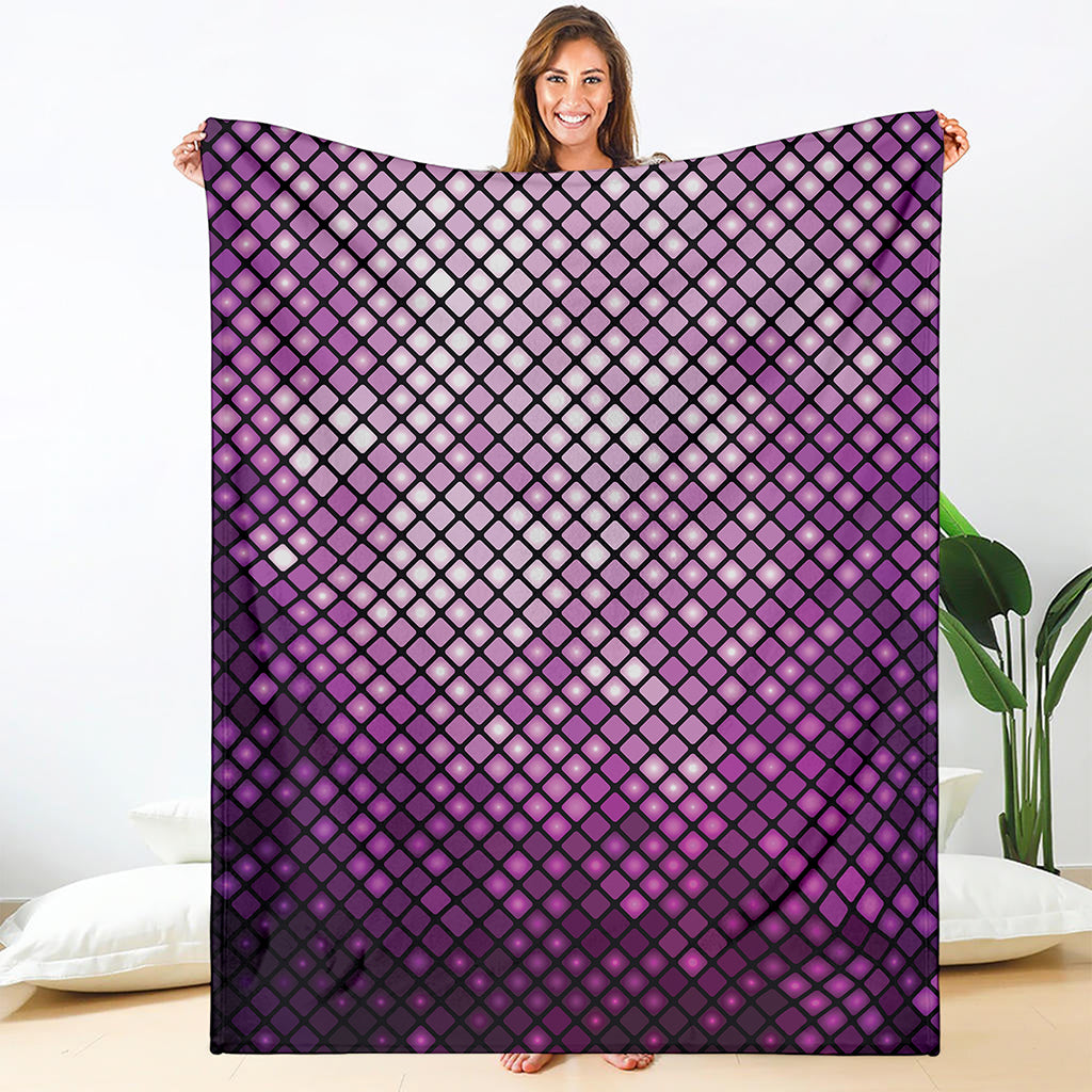 Purple Disco Lights Pattern Print Blanket