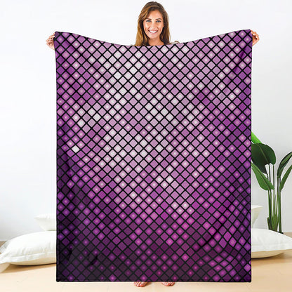 Purple Disco Lights Pattern Print Blanket