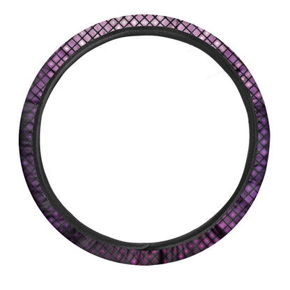 Purple Disco Lights Pattern Print Car Steering Wheel Cover