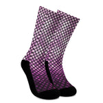 Purple Disco Lights Pattern Print Crew Socks