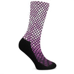 Purple Disco Lights Pattern Print Crew Socks