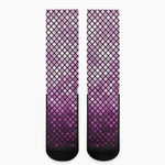 Purple Disco Lights Pattern Print Crew Socks