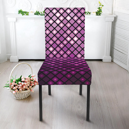 Purple Disco Lights Pattern Print Dining Chair Slipcover
