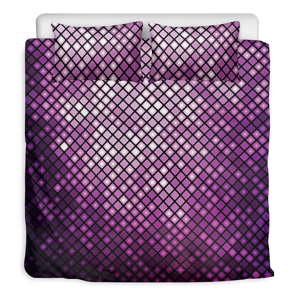 Purple Disco Lights Pattern Print Duvet Cover Bedding Set