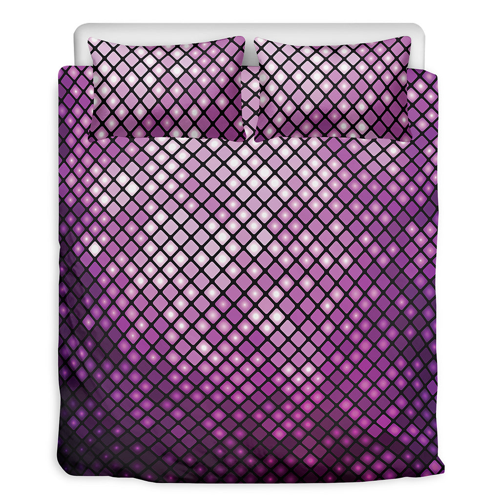 Purple Disco Lights Pattern Print Duvet Cover Bedding Set