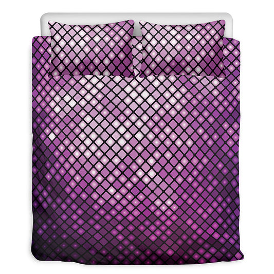 Purple Disco Lights Pattern Print Duvet Cover Bedding Set