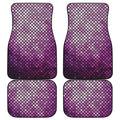 Purple Disco Lights Pattern Print Front and Back Car Floor Mats