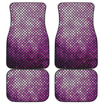 Purple Disco Lights Pattern Print Front and Back Car Floor Mats