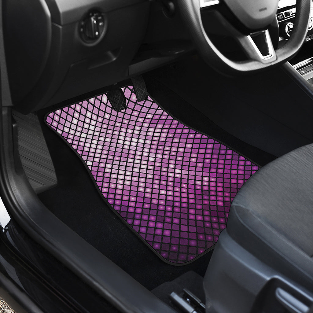 Purple Disco Lights Pattern Print Front Car Floor Mats