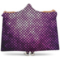 Purple Disco Lights Pattern Print Hooded Blanket