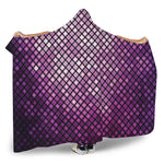Purple Disco Lights Pattern Print Hooded Blanket