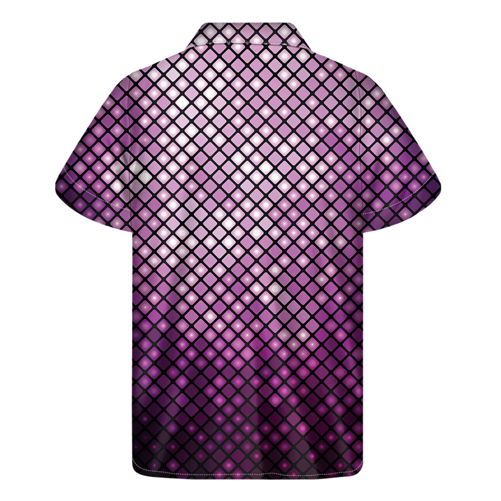 Purple Disco Lights Pattern Print Men's Short Sleeve Shirt