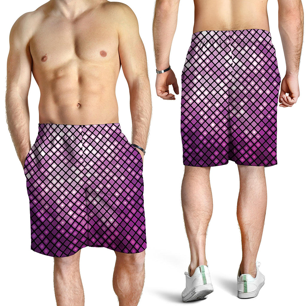 Purple Disco Lights Pattern Print Men's Shorts