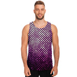 Purple Disco Lights Pattern Print Men's Tank Top