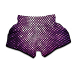 Purple Disco Lights Pattern Print Muay Thai Boxing Shorts