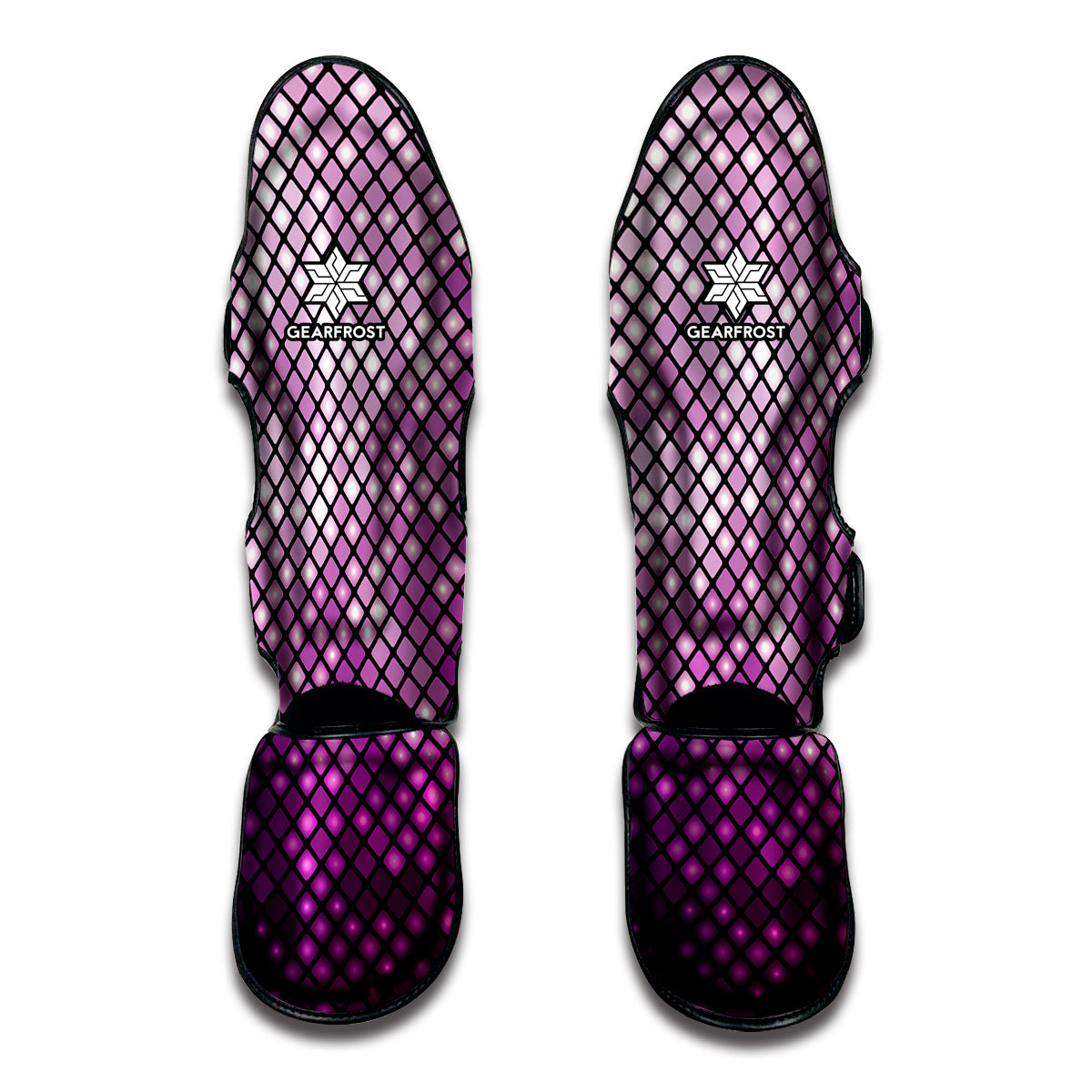 Purple Disco Lights Pattern Print Muay Thai Shin Guard
