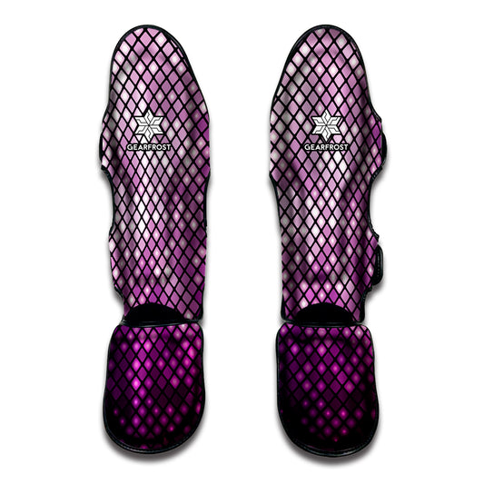 Purple Disco Lights Pattern Print Muay Thai Shin Guard