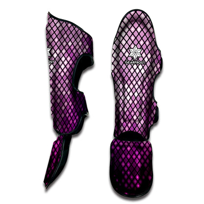 Purple Disco Lights Pattern Print Muay Thai Shin Guard