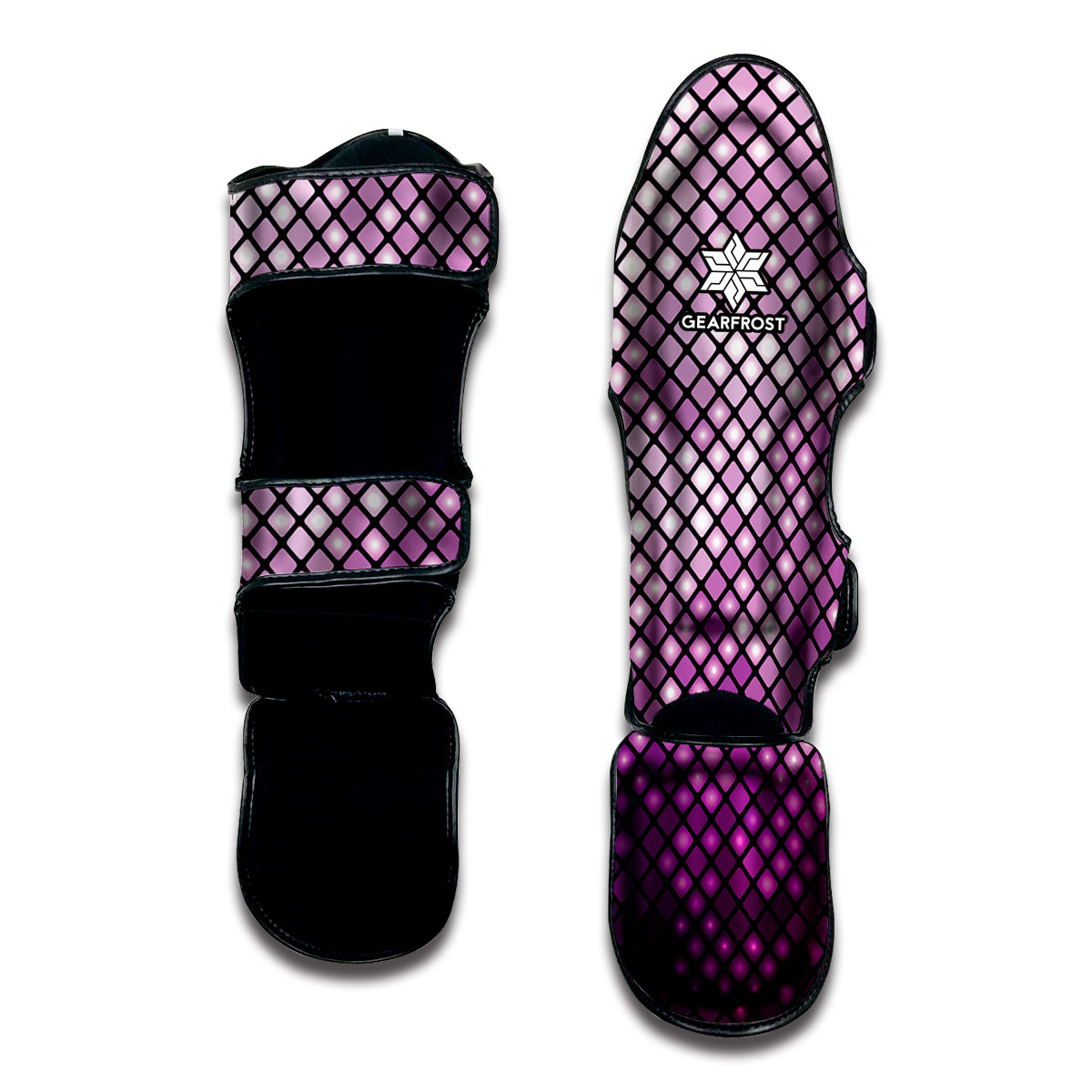Purple Disco Lights Pattern Print Muay Thai Shin Guard