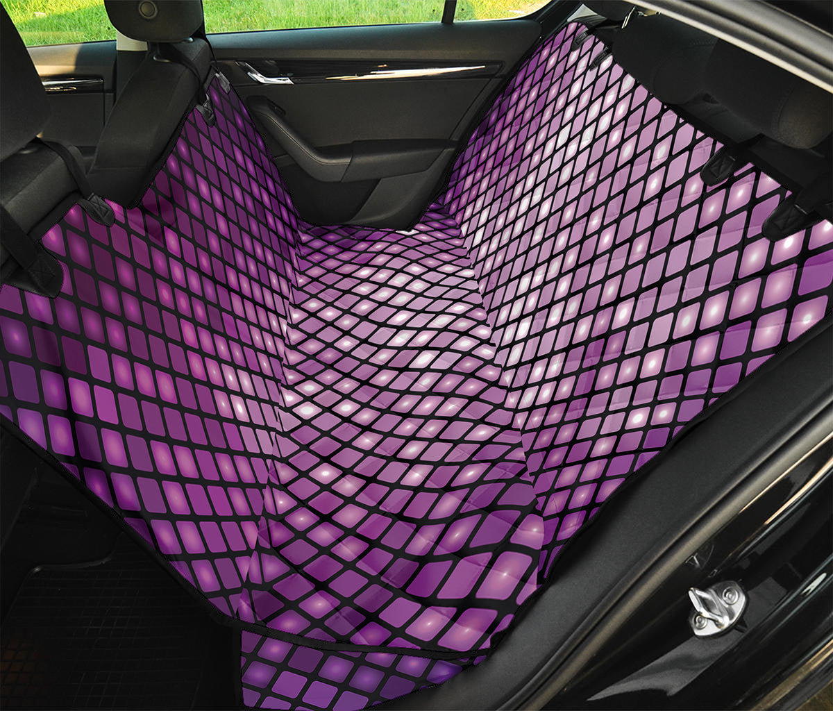 Purple Disco Lights Pattern Print Pet Car Back Seat Cover