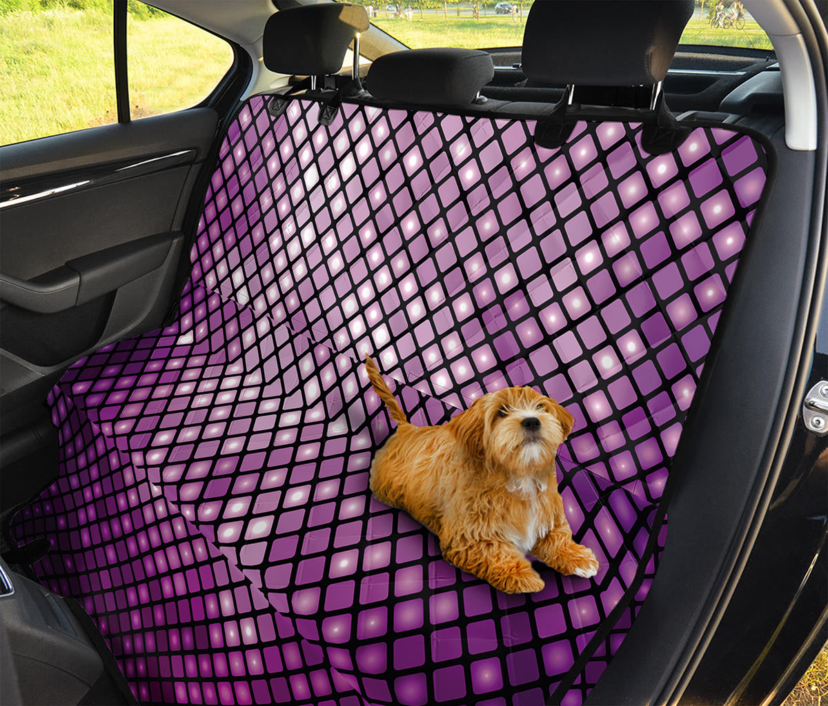 Purple Disco Lights Pattern Print Pet Car Back Seat Cover