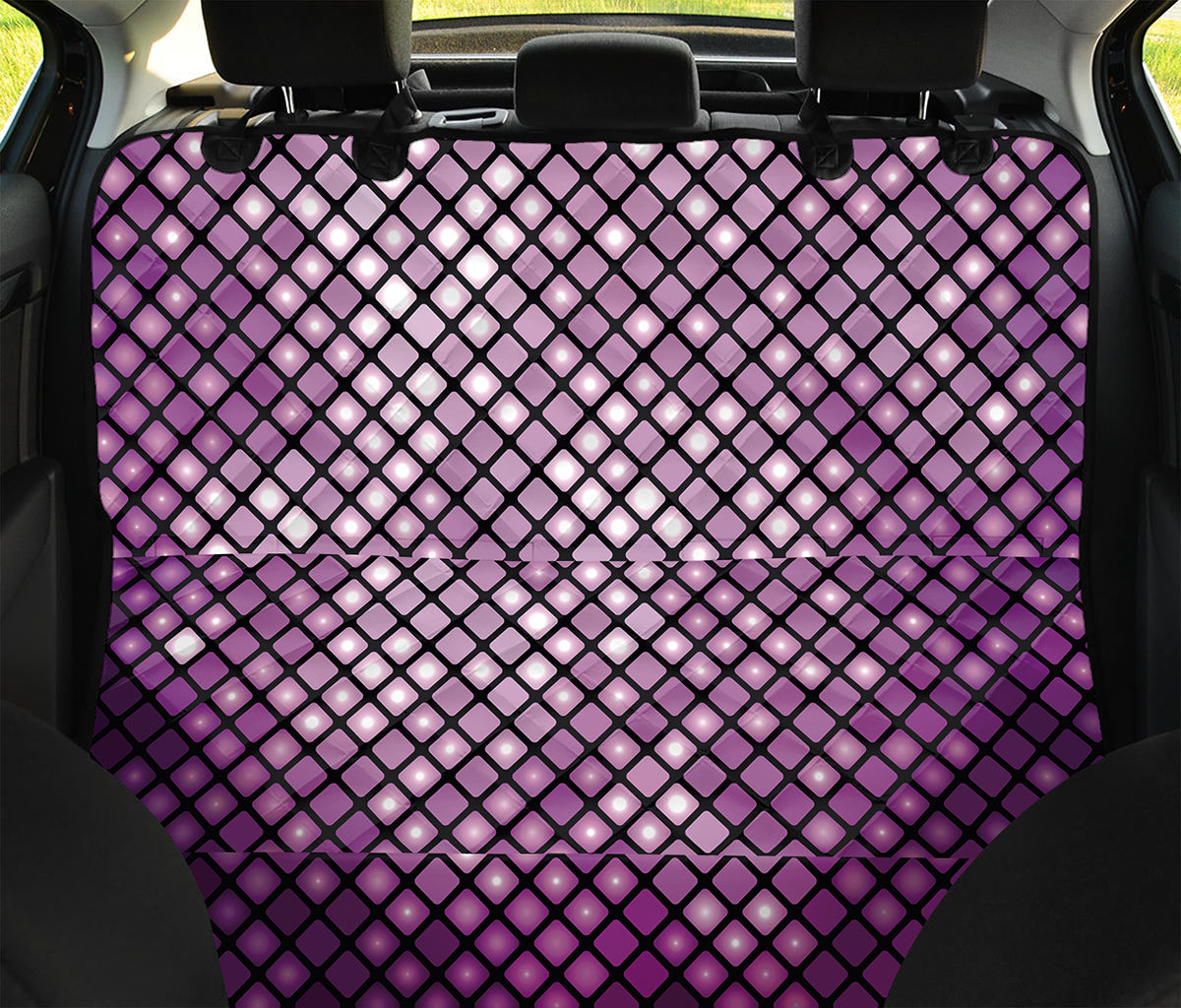 Purple Disco Lights Pattern Print Pet Car Back Seat Cover