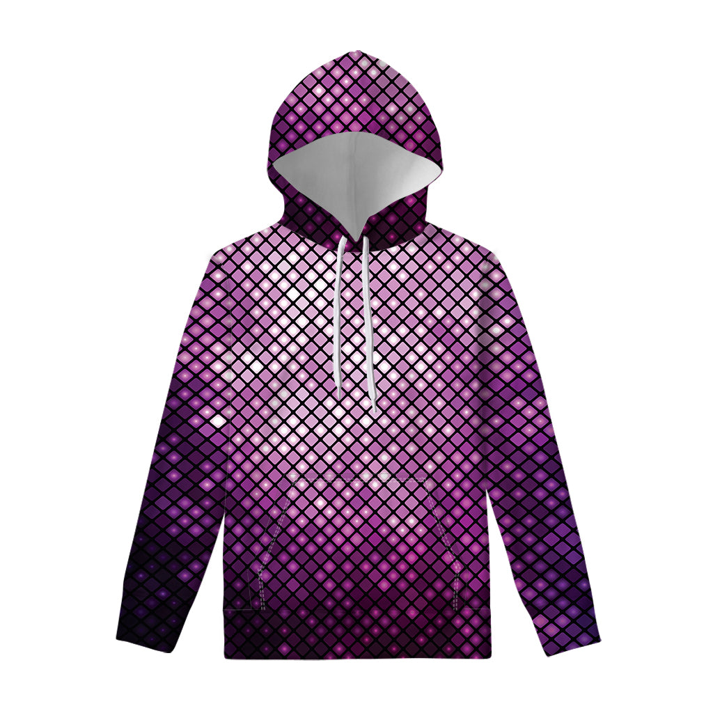 Purple Disco Lights Pattern Print Pullover Hoodie