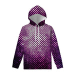 Purple Disco Lights Pattern Print Pullover Hoodie