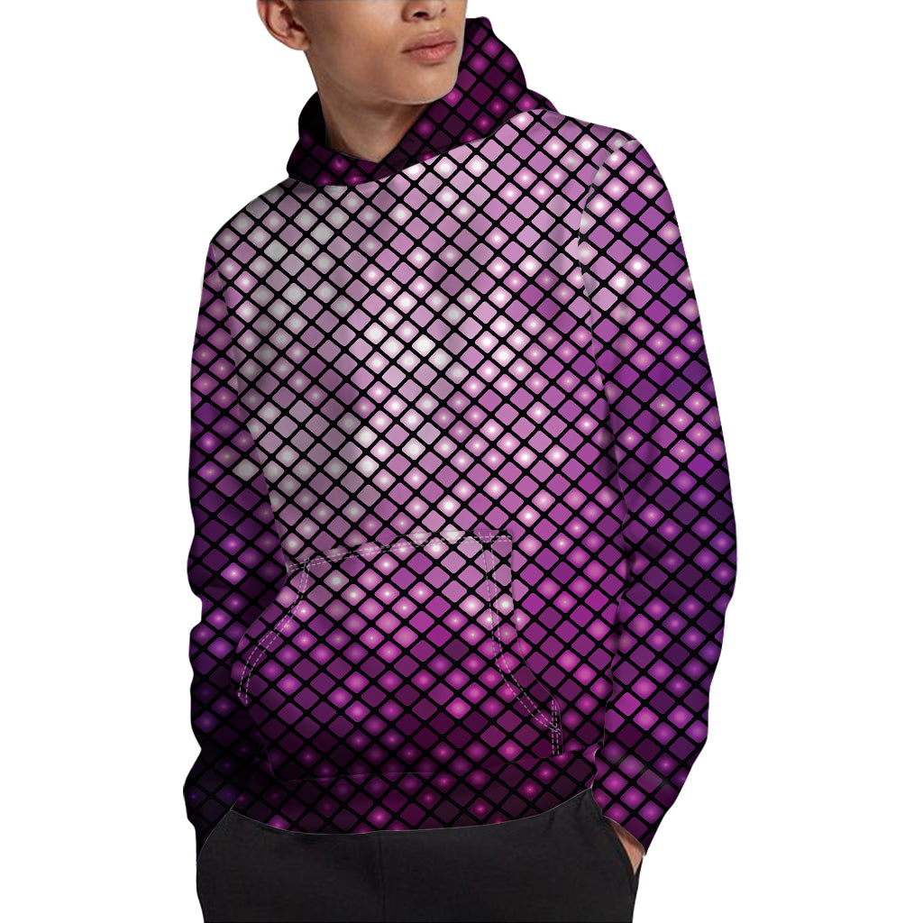 Purple Disco Lights Pattern Print Pullover Hoodie