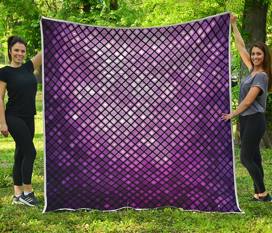Purple Disco Lights Pattern Print Quilt