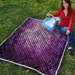 Purple Disco Lights Pattern Print Quilt